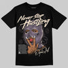 A Ma Maniére x Air Jordan 3 Black Violet Ore DopeSkill T-Shirt Never Stop Hustling Graphic Streetwear - Black