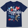 Jordan 3 "Midnight Navy" DopeSkill T-Shirt New Love Heals Graphic Streetwear - navy