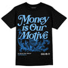 University Blue Sneakers DopeSkill T-Shirt Money Is Our Motive Typo Graphic Streetwear - Black