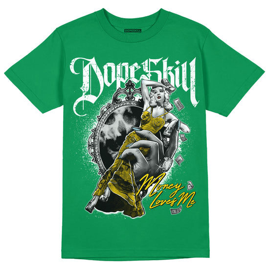 Jordan 5 “Lucky Green” DopeSkill Green T-shirt Money Loves Me Graphic Streetwear 
