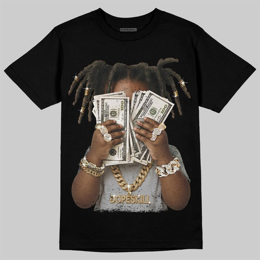 Jordan 12 Black Wolf Grey DopeSkill T-Shirt Rich Youth Graphic Streetwear - Black