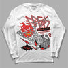 Jordan Spizike Low Bred DopeSkill Long Sleeve T-Shirt Break Through Graphic Streetwear - White