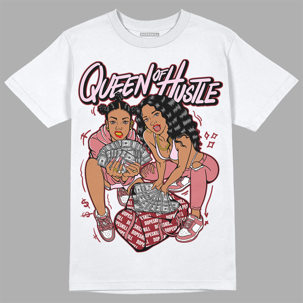 Valentine's Day Collection DopeSkill T-Shirt Queen Of Hustle Graphic Streetwear - White