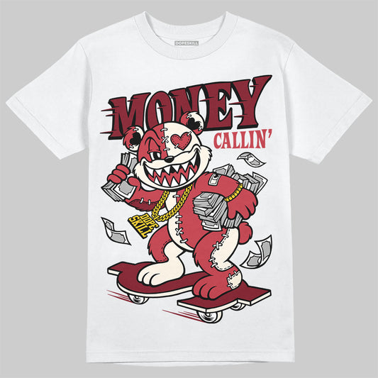 Jordan 4 “Sierra Red" DopeSkill T-Shirt Money Callin' Graphic Streetwear - White