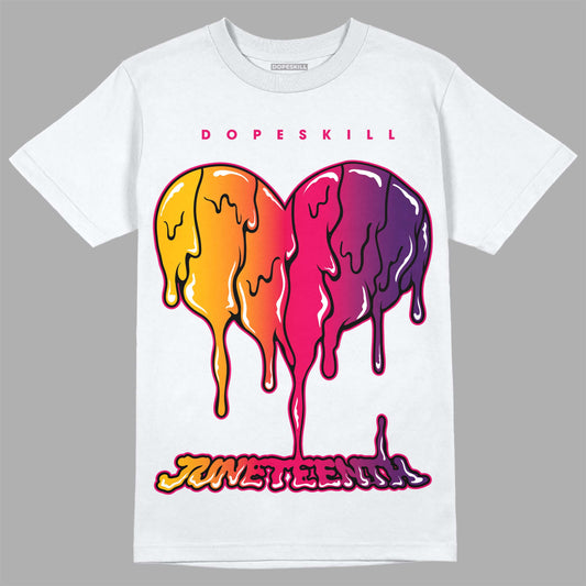 Jordan 3 Retro SP J Balvin Medellín Sunset DopeSkill T-Shirt Juneteenth Heart Graphic Streetwear - White