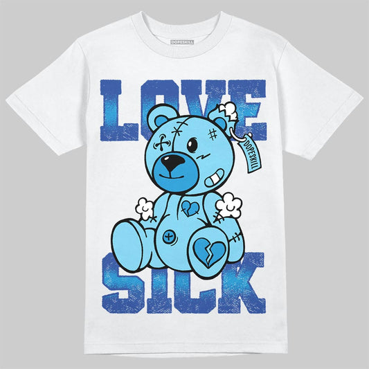 Royal Blue Sneakers DopeSkill T-Shirt Love Sick Graphic Streetwear - White 