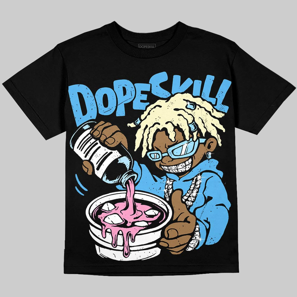 Jordan 11 University Blue DopeSkill T-Shirt Pour Up Graphic Streetwear - Black