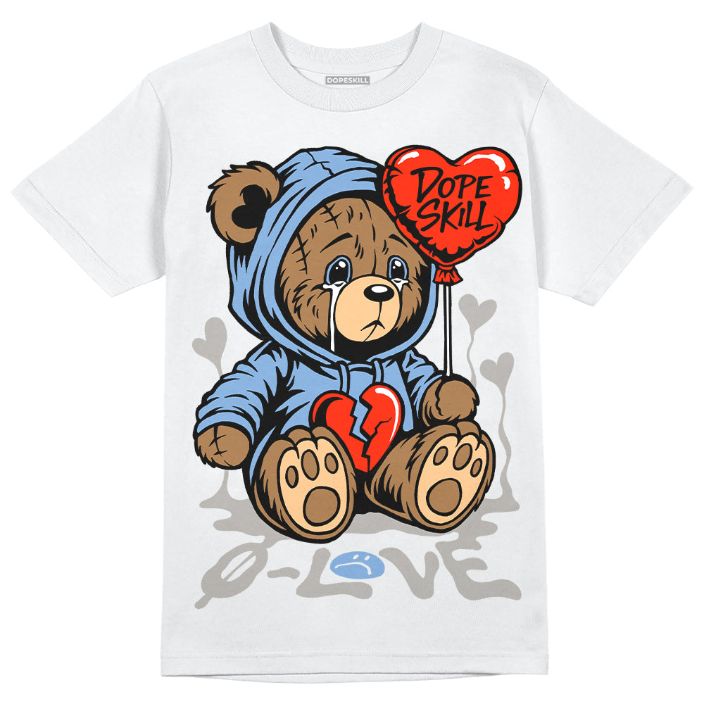 University Blue Sneakers DopeSkill T-Shirt Broken Bear Graphic Streetwear - White