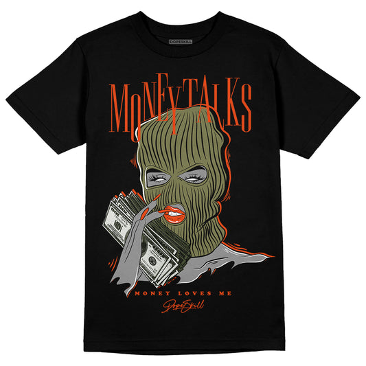 Olive Sneakers DopeSkill T-Shirt Money Talks Graphic Streetwear - Black