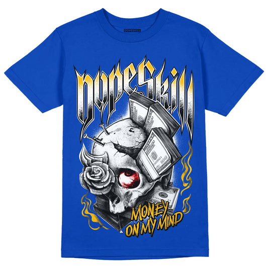 Royal Blue Sneakers DopeSkill Royal Blue T-shirt Money On My Mind Graphic Streetwear