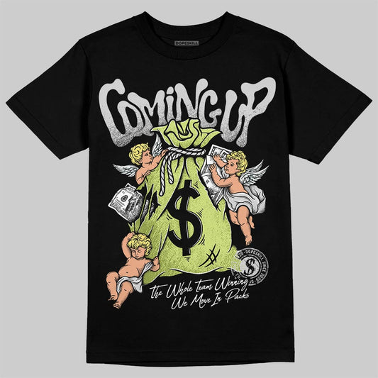 Jordan 4 GS “Light Lemon Twist” DopeSkill T-Shirt Money Bag Coming Up Graphic Streetwear - black