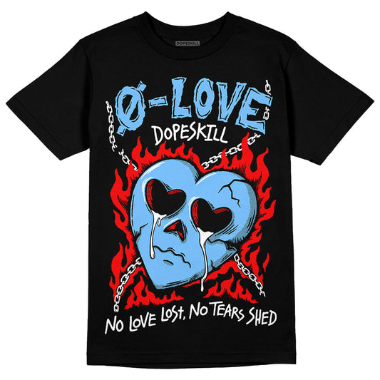 University Blue Sneakers DopeSkill T-Shirt Crying Heart Graphic Streetwear - Black