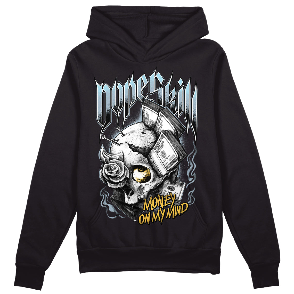 Jordan 13 “Blue Grey” DopeSkill Hoodie Sweatshirt Money On My Mind Graphic Streetwear - Black