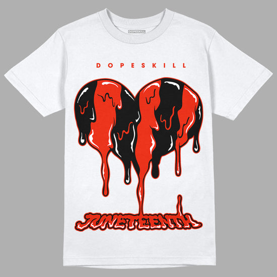 Jordan 6 Retro Toro Bravo DopeSkill T-Shirt Juneteenth Heart Graphic Streetwear - White