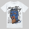 Awake NY x Jordan 5 Retro 'Black Racer Blue' DopeSkill T-Shirt Never Stop Hustling Graphic Streetwear - White