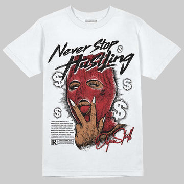 Nigel Sylvester x Jordan 1 Low OG “Nitro” DopeSkill T-Shirt Never Stop Hustling Graphic Streetwear - White