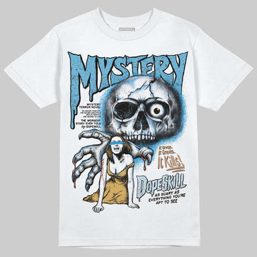 Jordan 4 Denim “Worn Blue” DopeSkill T-Shirt Mystery Ghostly Grasp Graphic Streetwear - White