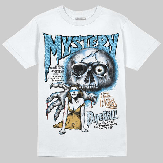 Jordan 4 Denim “Worn Blue” DopeSkill T-Shirt Mystery Ghostly Grasp Graphic Streetwear - White