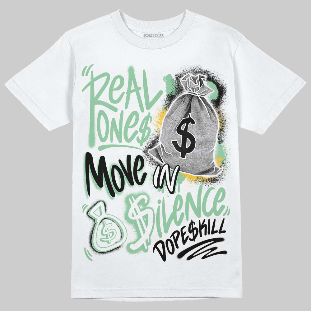 Asics Gel-Kayano 12.1 White/Menthol DopeSkill T-Shirt Real Ones Move In Silence Graphic Streetwear - White 