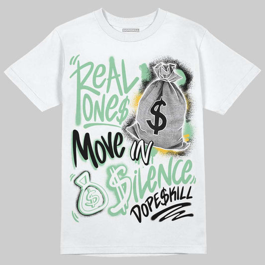 Asics Gel-Kayano 12.1 White/Menthol DopeSkill T-Shirt Real Ones Move In Silence Graphic Streetwear - White 