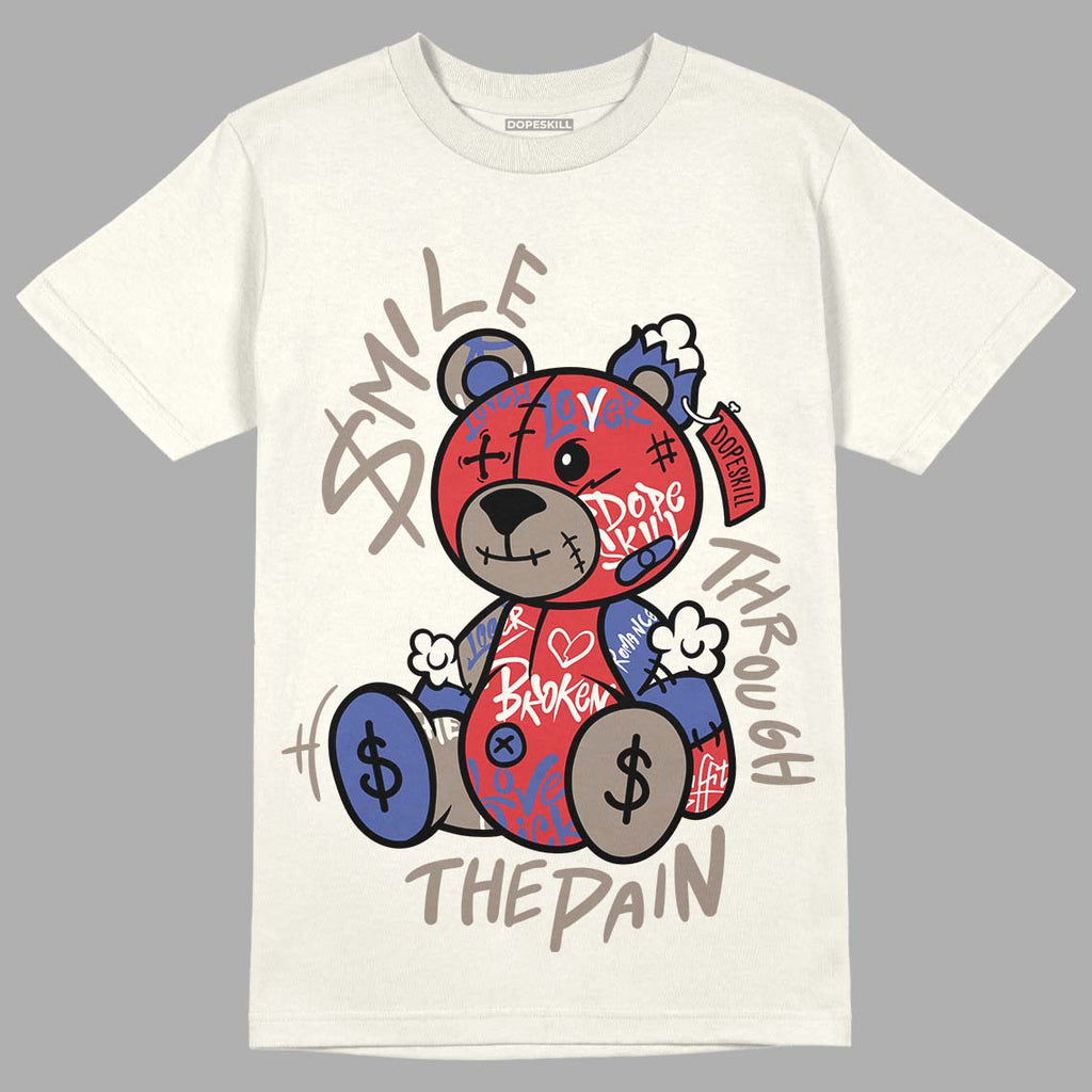 Jordan 4 Sail Canvas DopeSkill T-shirt  Smile Through The Pain Graphic Streetwear