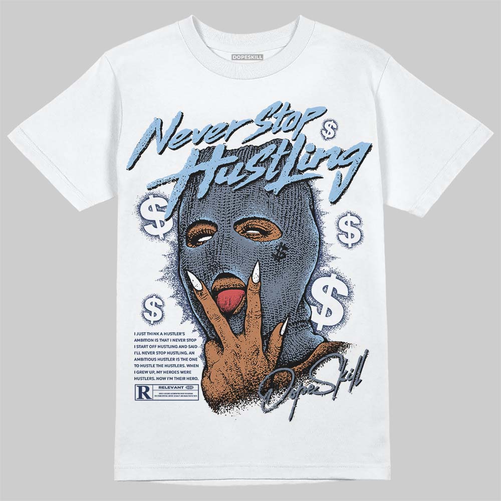 New Balance 9060 Arctic Grey DopeSkill T-Shirt Never Stop Hustling Graphic Streetwear - White