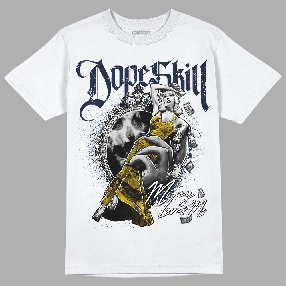 Dunk Low Vintage “Michigan” DopeSkill T-Shirt Money Loves Me Graphic Streetwear - White 