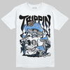 Jordan 5 Black University Blue DopeSkill T-Shirt Trippin Graphic Streetwear - WHite 