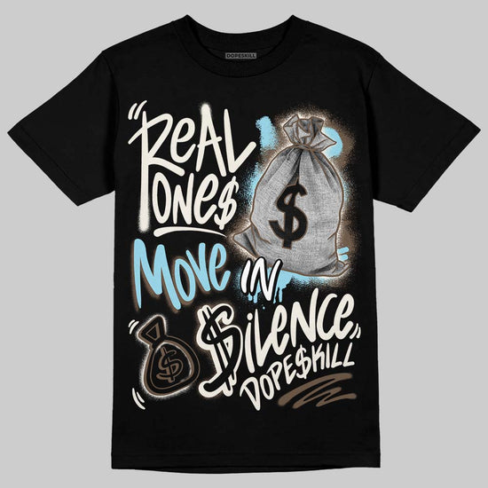 Asics Gel-Kayano 12.1 Cream/Stillwater DopeSkill T-Shirt Real Ones Move In Silence Graphic Streetwear - Black