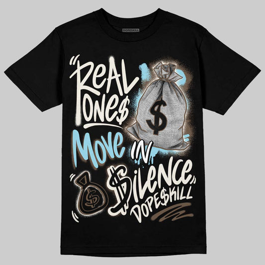 Asics Gel-Kayano 12.1 Cream/Stillwater DopeSkill T-Shirt Real Ones Move In Silence Graphic Streetwear - Black