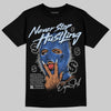 Awake NY x Jordan 5 Retro 'Black Racer Blue' DopeSkill T-Shirt Never Stop Hustling Graphic Streetwear - Black