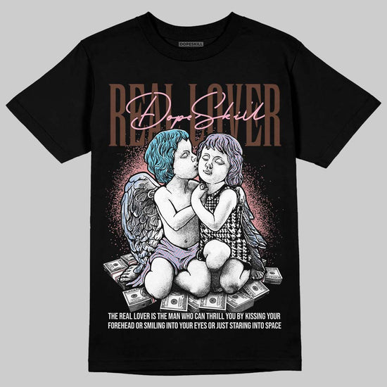 Harris Tweed x Dunk Low Denim Turquoise and Baroque Brown DopeSkill T-Shirt Real Lover Graphic Streetwear - Black