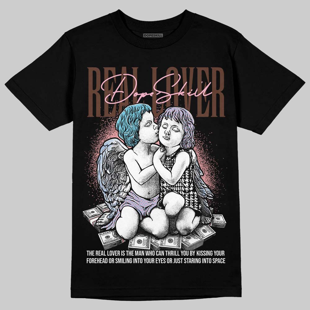 Harris Tweed x Dunk Low Denim Turquoise and Baroque Brown DopeSkill T-Shirt Real Lover Graphic Streetwear - Black