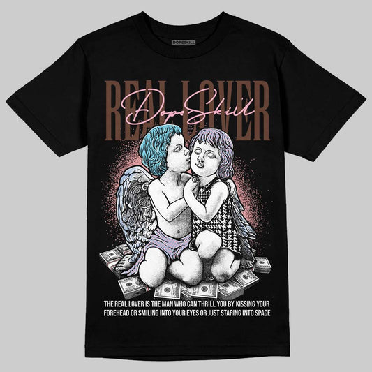 Harris Tweed x Dunk Low Denim Turquoise and Baroque Brown DopeSkill T-Shirt Real Lover Graphic Streetwear - Black