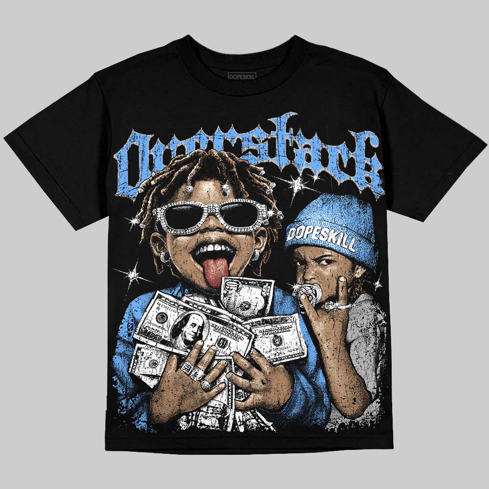 Jordan 5 Black University Blue DopeSkill Oversize Print T-Shirt Overstack Graphic Streetwear - Black