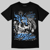 Jordan 5 Black University Blue DopeSkill T-Shirt Drip Season Graphic Streetwear - Black