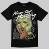 Jordan 5 “Luminous Green” DopeSkill T-Shirt Never Stop Hustling Graphic Streetwear - Black