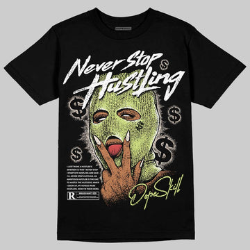 Jordan 5 “Luminous Green” DopeSkill T-Shirt Never Stop Hustling Graphic Streetwear - Black