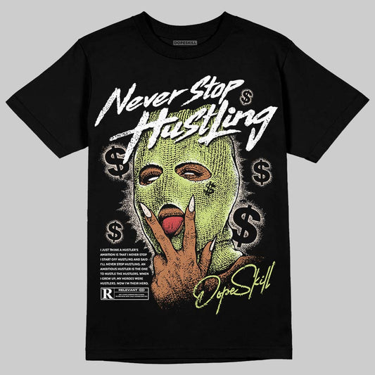 Jordan 5 “Luminous Green” DopeSkill T-Shirt Never Stop Hustling Graphic Streetwear - Black
