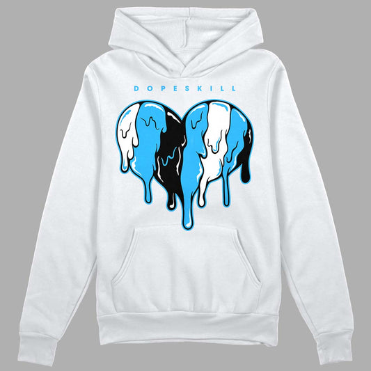 Jordan 1 High Retro OG “University Blue” DopeSkill Hoodie Sweatshirt Slime Drip Heart Graphic Streetwear - White