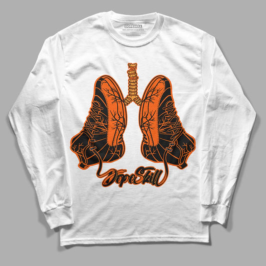 Jordan 12 Retro Brilliant Orange DopeSkill Long Sleeve T-Shirt Breathe Graphic Streetwear - White