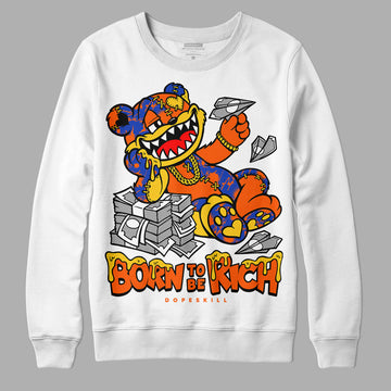 Dunk Low Futura Orange Blaze DopeSkill Sweatshirt Born To Be Rich Graphic Streetwear - White 