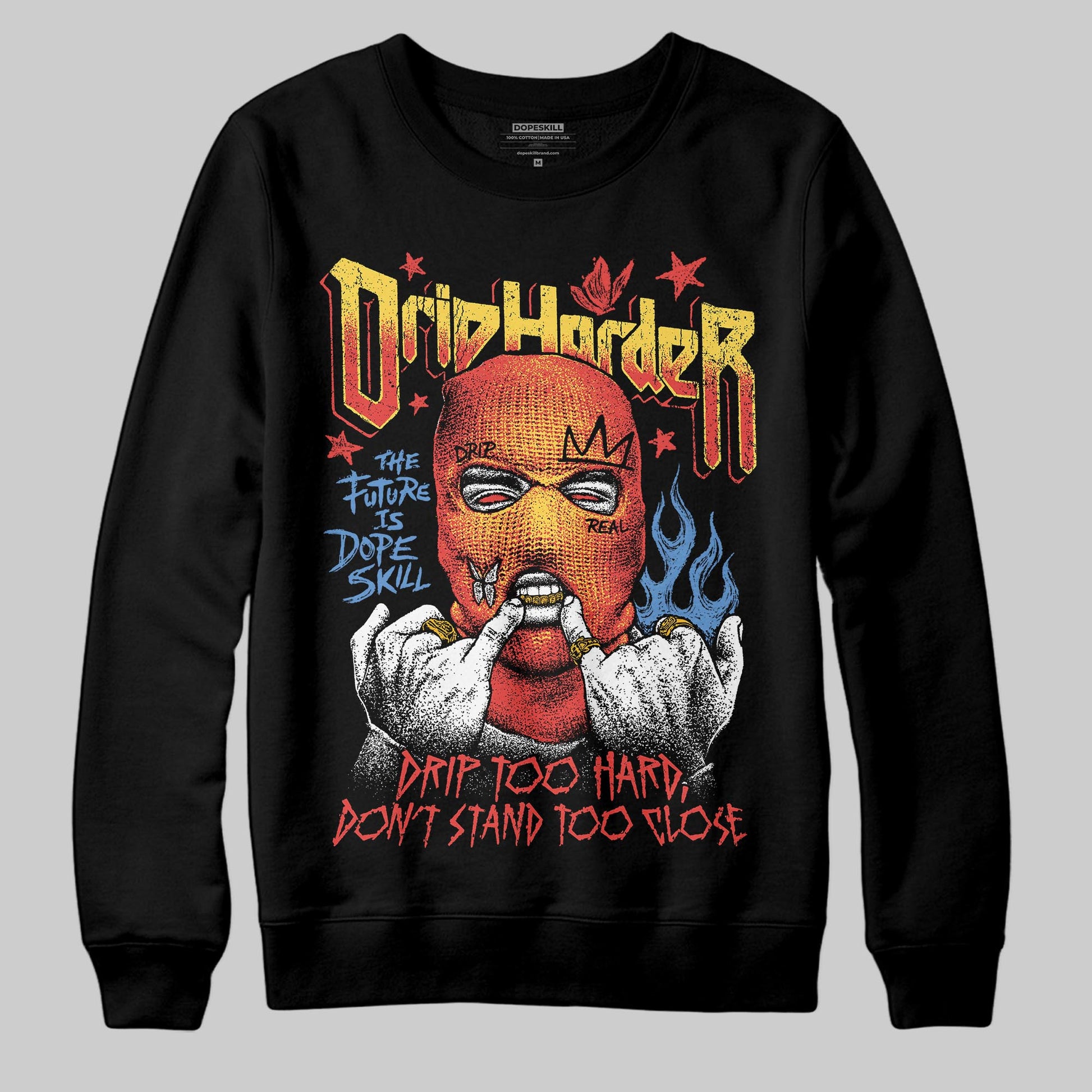 Red Sneakers DopeSkill Sweatshirt Drip Harder Graphic Streetwear - Black