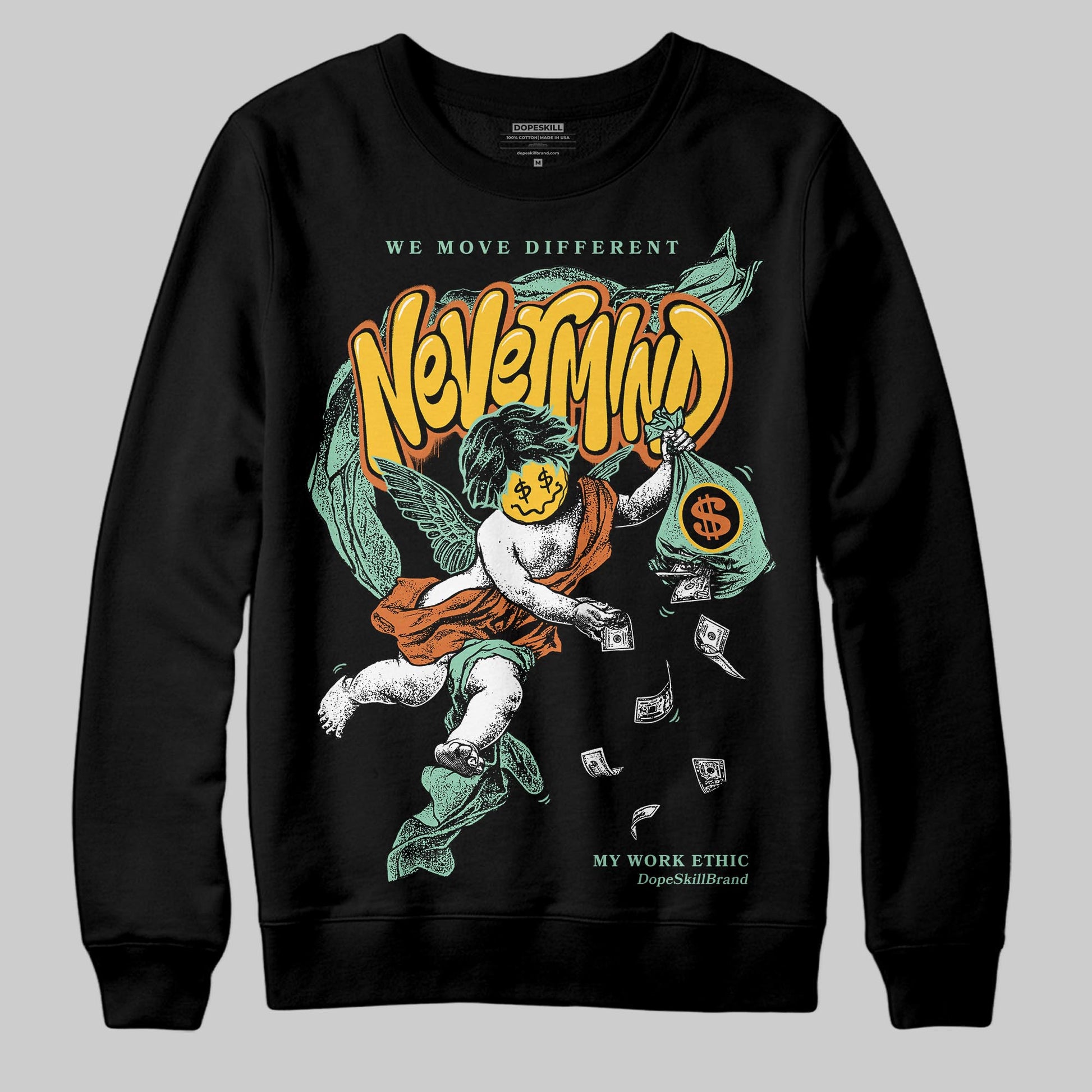 SB Dunk Low Rodeo Tourmaline DopeSkill Sweatshirt Nevermind Graphic Streetwear - Black