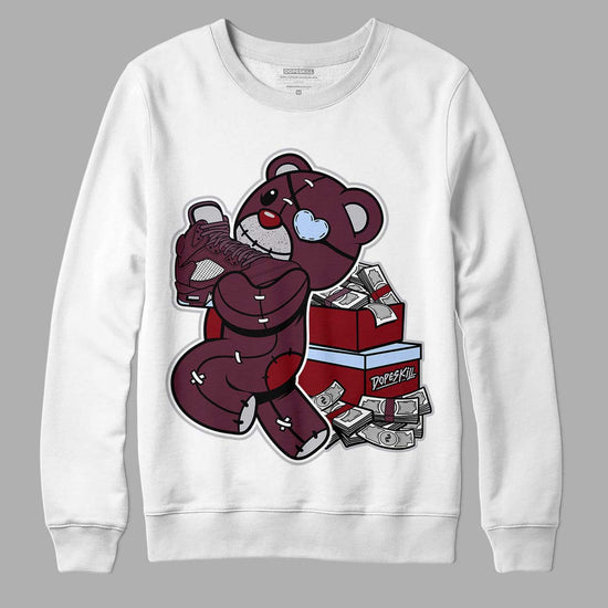 Jordan 5 Retro Burgundy (2023) DopeSkill Sweatshirt Bear Steals Sneaker Graphic Streetwear - White