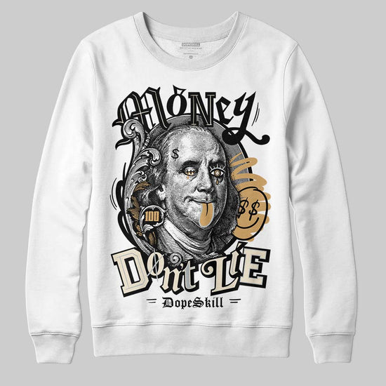 Jordan 5 Retro Reverse Metallic DopeSkill Sweatshirt Money Don't Lie Graphic Streetwear - White