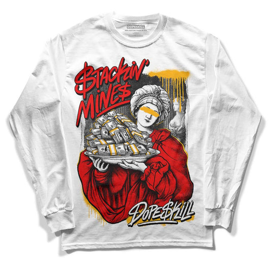 Red Sneakers DopeSkill Long Sleeve T-Shirt Stackin Mines Graphic Streetwear - White