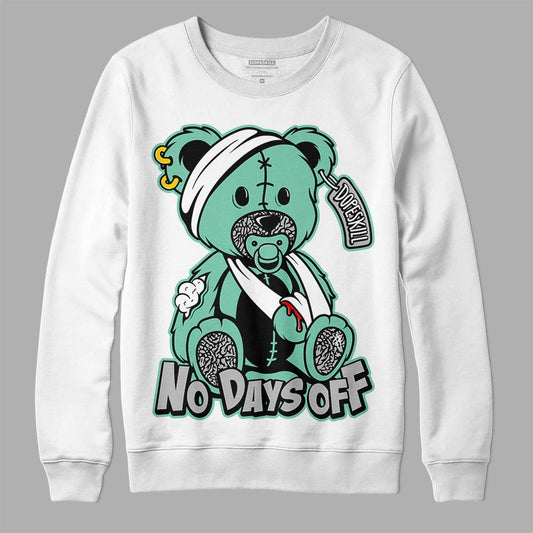 Jordan 3 "Green Glow" DopeSkill Sweatshirt Hurt Bear Graphic Streetwear - White 