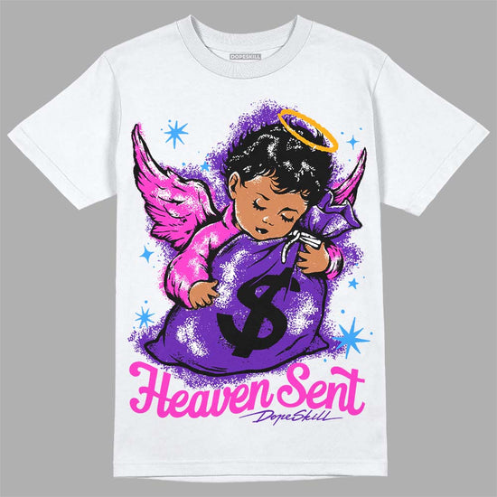 Jordan 13 Court Purple DopeSkill T-Shirt Heaven Sent Graphic Streetwear - White