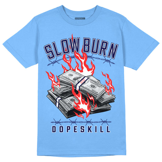 AJ 6 University Blue DopeSkill University Blue T-Shirt Slow Burn Graphic